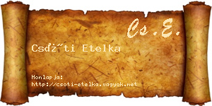 Csóti Etelka névjegykártya