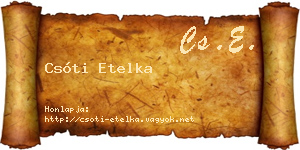 Csóti Etelka névjegykártya